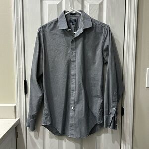 Men’s J Crew Dress Shirt Slim Small White & Blue Checkered